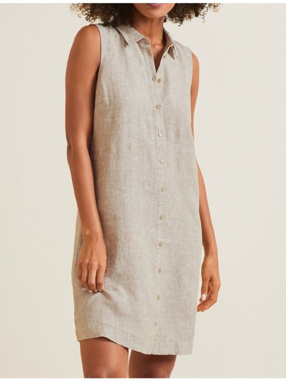 NWT Garnet Hill Linen Button Down Tunic Shirt Dress